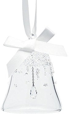 Swarovski, campanella di Natale, Misura Piccola, in Vetro Trasparente, 5,6 x 5,6 x 6,3 cm