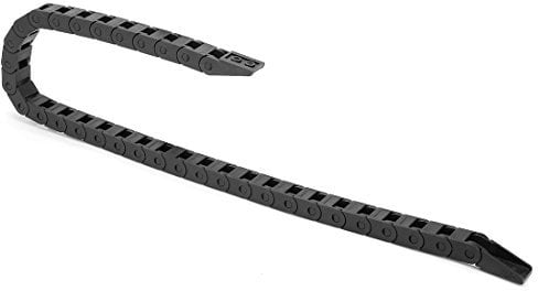 sourcing map R15 7mm x 7mm Internal Size Black Plastic Cable Wire Carrier Drag Chain 1M Length for CNC