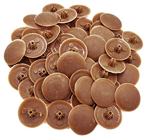 Snap-On Bifix Cover Caps to Use with Phillips Ph2 & Pozidrive Pz2 Pozi Screws - Pack of 50 Biffix Covers : Walnut Brown