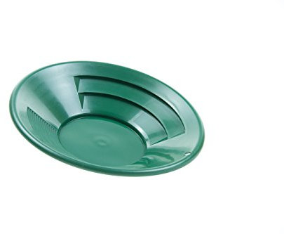 SE GP1012G10, Batea de plástico para buscar oro, con dos tipos de riffles, Verde (Green), 10 pulgadas (25.40 cm)