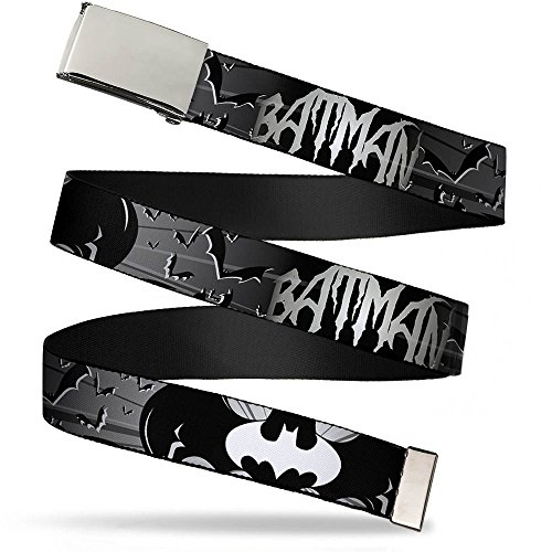 Buckle-Down mens Web Batman 1.5 Belt, Multicolor, 1.5 Wide - Fits up to 42 Pant Size US