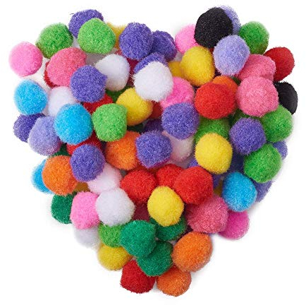 PandaHall Elite 500 Stück 20mm Bunt Mini Pompons zum Basteln toll Figuren und Dekoration für Handwerkmachen und Hobbybedarf