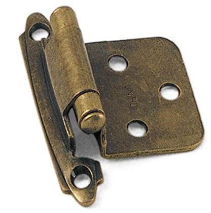Laurey 28705 No Offset Hinge-Antique Brass Semi Concealed Cabinet