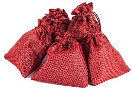 pajoma Adventskalender zum Befüllen 24 Jutebeutel rot Geschenksäckchen Stoffbeutel Weihnachten, Weihnachtskalender Bastelset