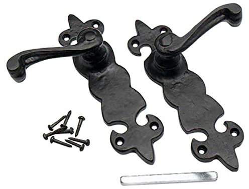 Merriway BH01854 manilla para puerta arrojadamente - diseño rústico y color negro