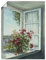 ARTland Wanddeko Poster & Kunstdrucke Wandposter 60x80 cm Fensterblick Fenster Blumen Botanik Geranie Malerei Landhaus Kunst T4DR