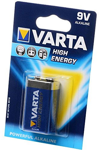 VARTA Batterie High Energy 9V Block 550 mAh Alkaline, 04922(Liefermenge=2)
