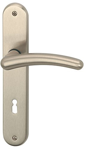 Alpertec 32966033 Franziska-LS Messing Edelstahlfarbig satiniert für Zimmertüren Drückergarnitur Türdrücker Türbeschläge Neu, edelstahlfarben