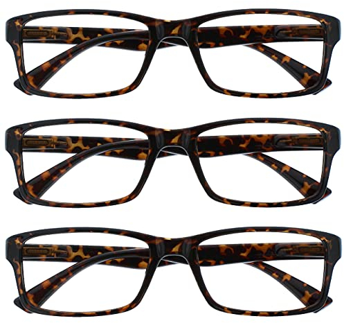 Die Lesebrille Unternehmen Braune Schildpatt Leser Wert 3er-Pack Herren Frauen UVR3092BR +1,00