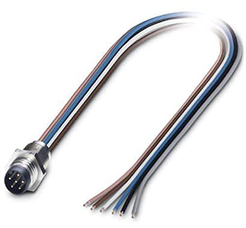 PHOENIX CONTACT SACC-E-M 8MS-6CON-M 8/0.5 Einbausteckverbinder, 6 Polig, Stecker, Gerade, M8, Vorderwundmontage, M8 x 0.5 Gewindeart, Einzellitzen, 0.5m Kabellänge, 0.14 mm² Leiterquerschnitt