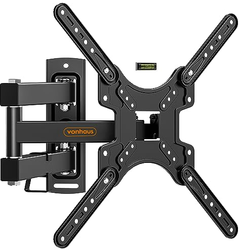 VonHaus TV Wall Bracket for 24-55 Screens, Articulating TV Bracket w/Spirit Level, Wall Mount with Tilt & Swivel, 25kg Capacity, Max VESA: 400x400mm