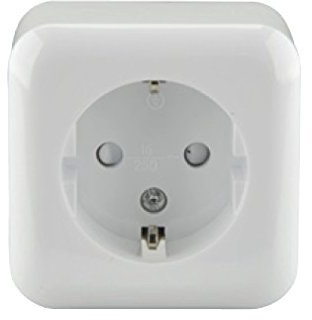 2 Stück Unitec Schutzkontakt-Steckdose 1-fach STANDARD, AP, elektroweiß