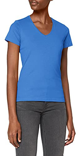 Stedman Apparel Damen Regular Fit T-Shirt Classic-T V-neck/ST2700, Blau - Blue (Bright Royal), Gr. 44 (Herstellergröße: XXL)