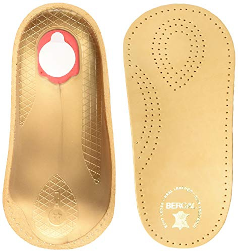 BERGAL Leather Insole Perfect Plus Unisex 3/4 Ultra Light Einlegesohle, Hellbraunes Leder, USM11/ EU44