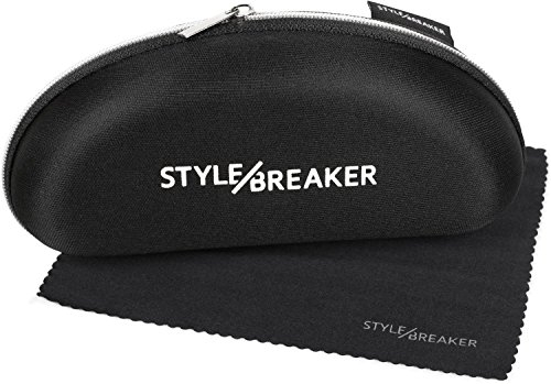 styleBREAKER custodia per occhiali da sole con pannetto, softcase con cerniera, portaocchiali 09020057, colore:Nero