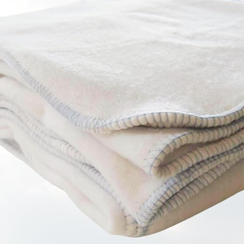 Lanovenanube Manta Mallorquina Algodón Reciclado Blanca 160x220 | 90% algodón reciclado-10% poliéster. Hecha en España. Tacto suave. Ideal para cama, sofá, primavera, yoga y relax.