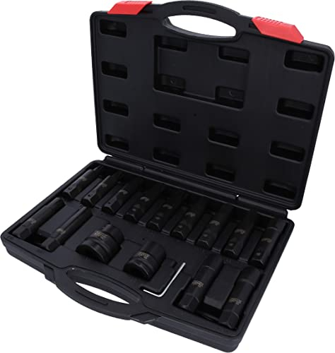 KS Tools 450.0420 Juego de llaves de impacto de vaso y llaves de vaso con punta intercambiables de 3/4+1, 16 pzs