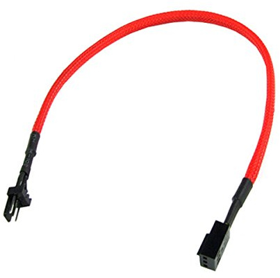 Phobya Adapter 4Pin (12V) auf 3Pin (7V) 30cm - UV Rot Kabel Lüfterkabel und Adapter