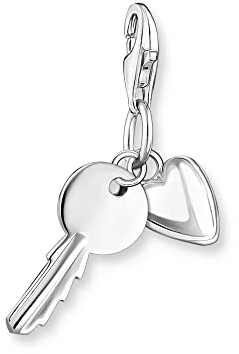 THOMAS SABO Damen Charm-Anhänger Schlüssel mit Herz Silber 925 Sterlingsilber 0349-001-12