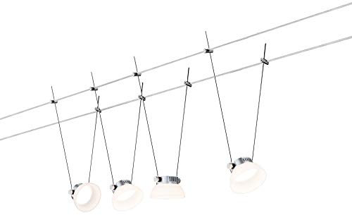 Paulmann 50016 SmartHome BLE IceLED Wire System 4x4W ch Rome matt/White 230V/12V DC 30VA Metal