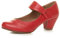 Womens Ladies mid Heel Mary Jane Strap Smart Work Comfort Court Shoes, 4 UK, Red Matte