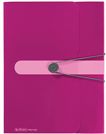 Herlitz Sammelbox A4 PP mit Rückenetikett, 1 Stück mit Design-Aufdruck, Rückenbreite 4 cm, opak beere