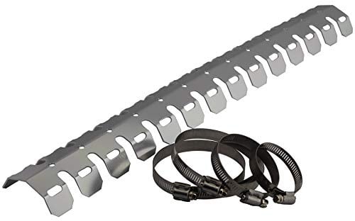 Motorcycle Exhaust Protector Shield 61cm with 4 Clamps - Silver