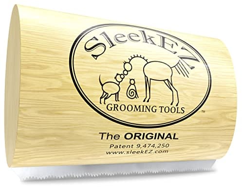 SleekEZ Deshedding Grooming Tool for Dogs, Cats & Horses - Undercoat Brush for Short & Long Hair - Painlessly Remove 95% of Loose Hair, Fur & Dirt (Small)