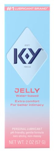 K-Y Lubricant Jelly Water Based Personal Lube For Women, Blue, Fragnance Free, 2 Oz