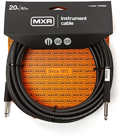 JIM DUNLOP MXR Cable Instrumento Estándar, 20 pies | 6,1 m, Conector Recto de 1/4 de pulgada (DCIS20)