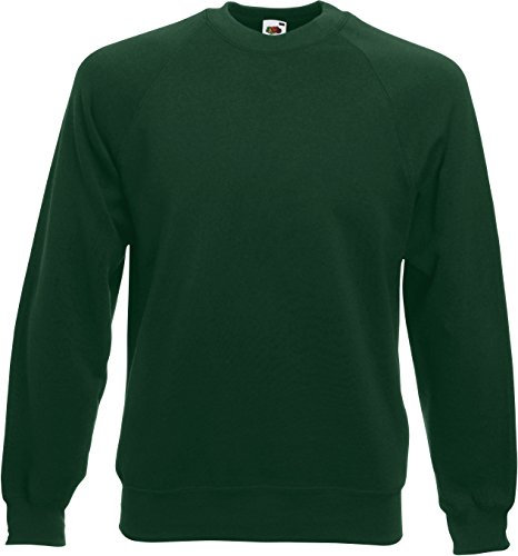 Fruit of the Loom Men's Set-In Classic Sweater, Bottle Green, Medium - B