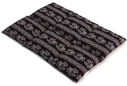 Bio-Dinkelkissen groß 40x30cm 6-Kammer - Blumen-braun - Wärmekissen Dinkel Körnerkissen für Mikrowelle und Backofen - Dinkel-Kissen 30x40 - Blumen-braun