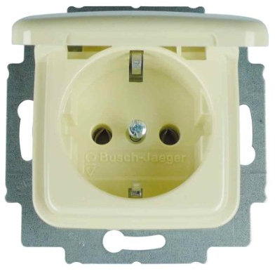 REV Ritter 0530772777 Duro2000 Steckdose mit Klappdeckel, cremeweiß