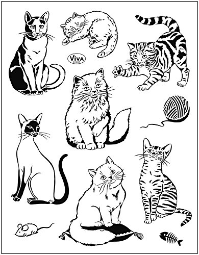 Viva Decor®️ Clear-Stamps (Katzen) Silikon Stempel - Prägung Stempel - DIY Dekoration stanzen - Stempel Silikon - DIY Stamp - Stempel Prägung - Designed in Germany