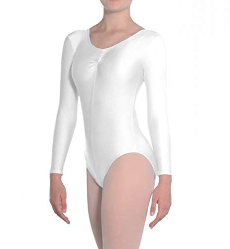 Roch Valley Martene Damen Gymnastikanzug, langärmlig, Nylon/Lycra, Weiß, Größe L