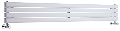 MILANO White Horizontal Double Oval Panel Radiator 236 x 1600mm