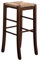 Stuhl Hocker Massivholz mit Sitzfläche Stroh quadratisch H 67 cm-terra neuen bereits montiert Farbe Nussbaum dunkel