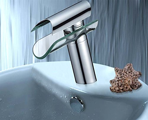 Stilvolle Glas Wasserfall Armatur Wasserhahn Mit Design Einhebelmischer Mischbatterie