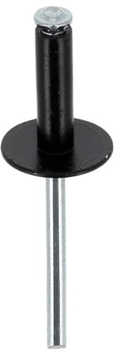 Restagraf - Rivets Épanouis Noirs pour Plaques d'Immatriculation - Diamètre 4,8 mm - Longueur 16 mm - Réf. 4916 - Boîte de 250