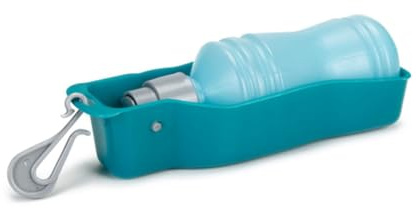 Beeztees 650164 Tragbare Trinkflasche mit Riemen 250 ml, blau