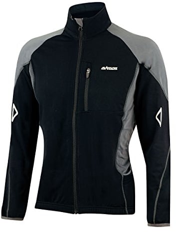Airtracks Herren Winter Fahrradtrikot Langarm Pro-T Thermo Funktions Radtrikot Warm Fleece Reflektoren Full Zip - Schwarz-Grau - M