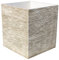 AnaParra Jardinera Cuadrada Moderna en hormigón aligerado para Exterior Caspio 49X49X55cm. Natural Blanco (Musgo Verde)