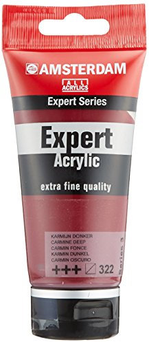 Amsterdam Expert Series Acrylic Paint Tube - 75 ml Carmin foncé 322 - Semi-Transparent, Heavy Body, High Lightfastness, Professional Artist Quality