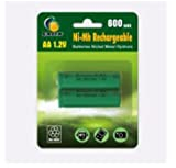2 batteries rechargeables 1,2 Volts 600 mAh AA