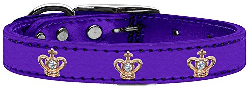 Mirage Pet Products Manhattan Dog Collar, 16-inch, Black/Smoke Stones