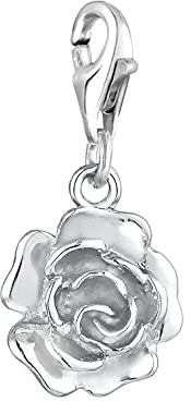 Nenalina Rose Karabiner Charm Anhänger für Bettelarmband aus 925 Sterling Silber 713019-000
