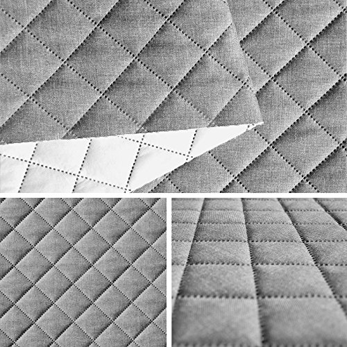 FORTISPOLSTER Polsterstoff Sawana'' gesteppt kaschiert Möbesltoff Stoff Meterware Hellgrau T338_02