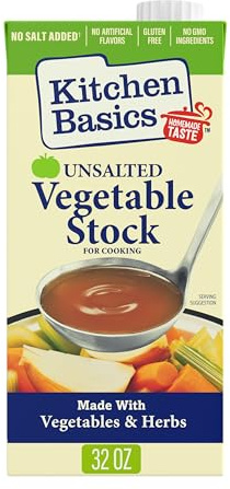 Kitchen Basics Caldo de verduras sin sal, 946 ml