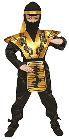 Dress Up America Conjunto de Disfraz de Ninja Deluxe para Niños – Conjunto de Disfraz de Ninja Dorado para Juegos de Rol, Eventos y Diversión