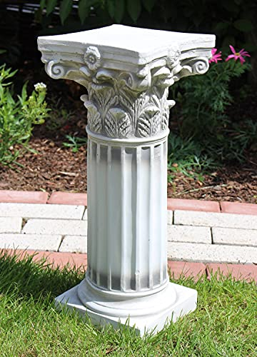 Beton Figur Skulptur korinthische Säule H 45 cm Sockel Dekofigur und Gartenskulptur